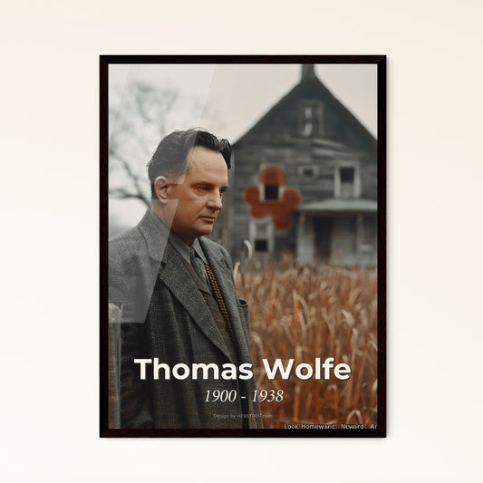 Thomas Wolfe: Iconic 20th Century Novelist - Stunning Ultrarealistic Portrait in Cinematic Style, Perfect for Home Decor