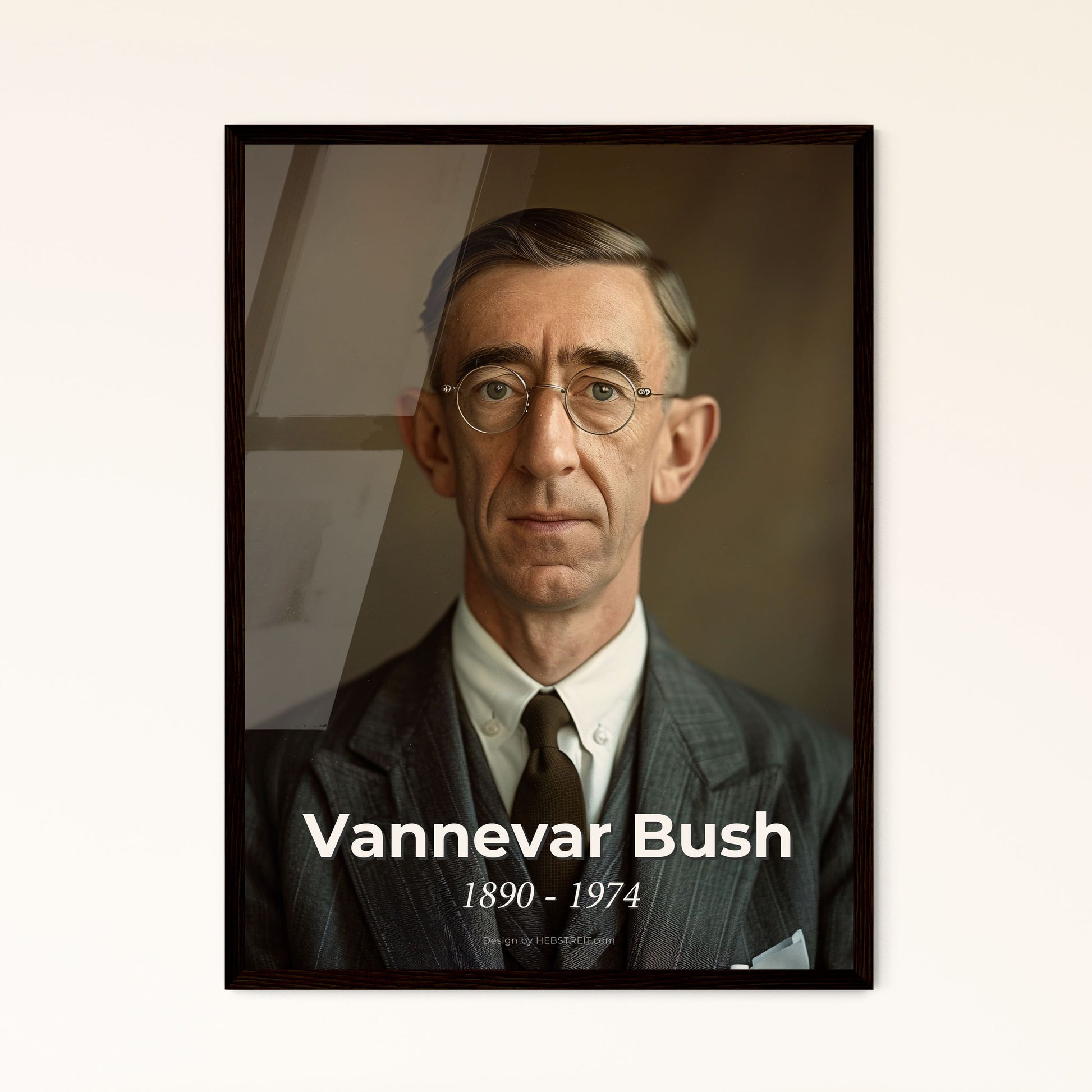 Timeless Visionary: Vannevar Bush (1890-1974) - Pioneering Engineer & Inventor - Stunning Art Print in Rustic Elegance