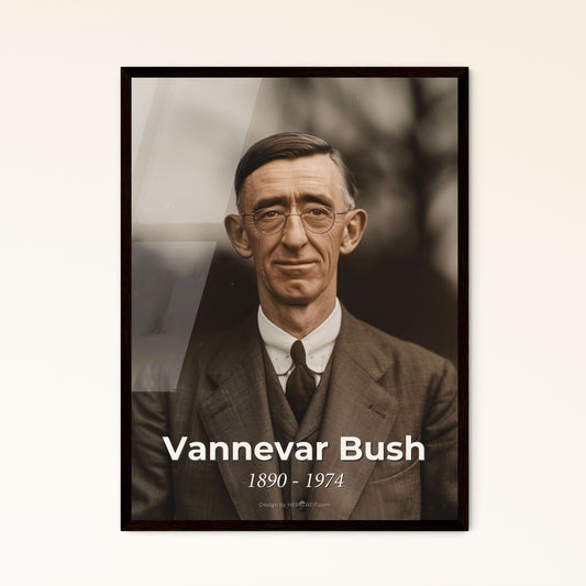 Vannevar Bush: Visionary Engineer & Inventor - Iconic Portrait in Monochrome, Blending Innovation with Timeless Elegance