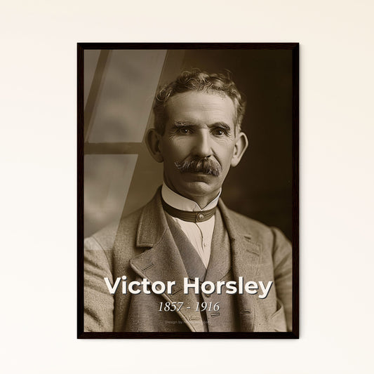 Victor Horsley: Pioneering Neurosurgeon (1857-1916) - Iconic Portrait in Sepia-Toned Artistry for Timeless Home Decor