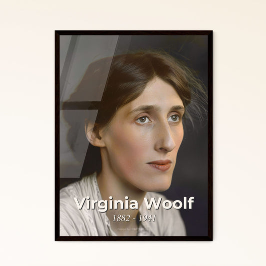 Timeless Portrait of Virginia Woolf: Modernist Icon in Cinematic Depth, Monochrome Elegance for Home Decor & Gift Giving