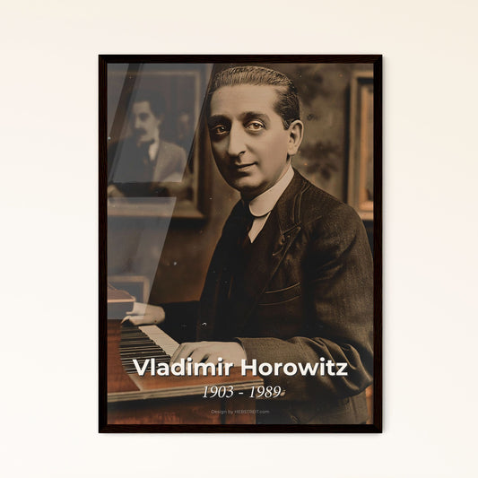 Vladimir Horowitz: Iconic Portrait of the Maestro - Timeless Rustic Elegance in Monochrome - Perfect Gift & Home Decor Accent