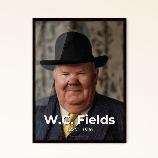 Vintage Charm: W.C. Fields Portrait – Iconic American Comedian in Monochrome Elegance, Perfect for Home Décor & Gift Giving!