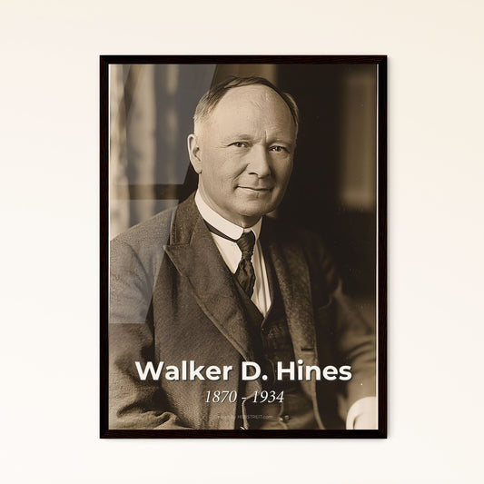 Walker D. Hines: Iconic Portrait of a Visionary Railway Executive, Captured in Cinematic Detail – Perfect for Home Decor!