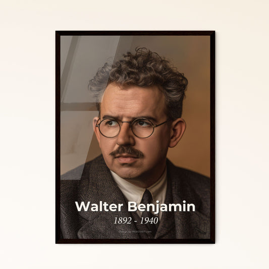 Timeless Portrait of Walter Benjamin: Iconic Cultural Critic & Philosopher - Exquisite Art Print for Home Decor & Gifts