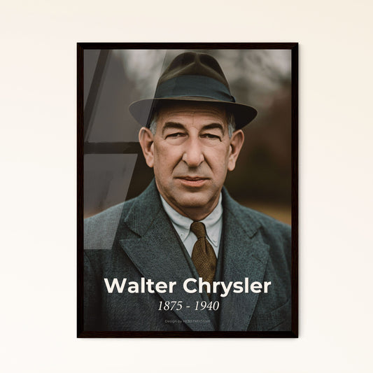 Timeless Portrait of Walter Chrysler: Icon of Innovation in American Automotive History - Perfect for Home Decor or Gifting