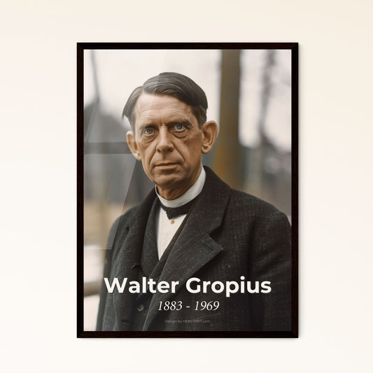 Timeless Portrait of Walter Gropius: Master of Bauhaus in Ultra-Realistic Detail – A Stunning Art Piece for Modern Interiors