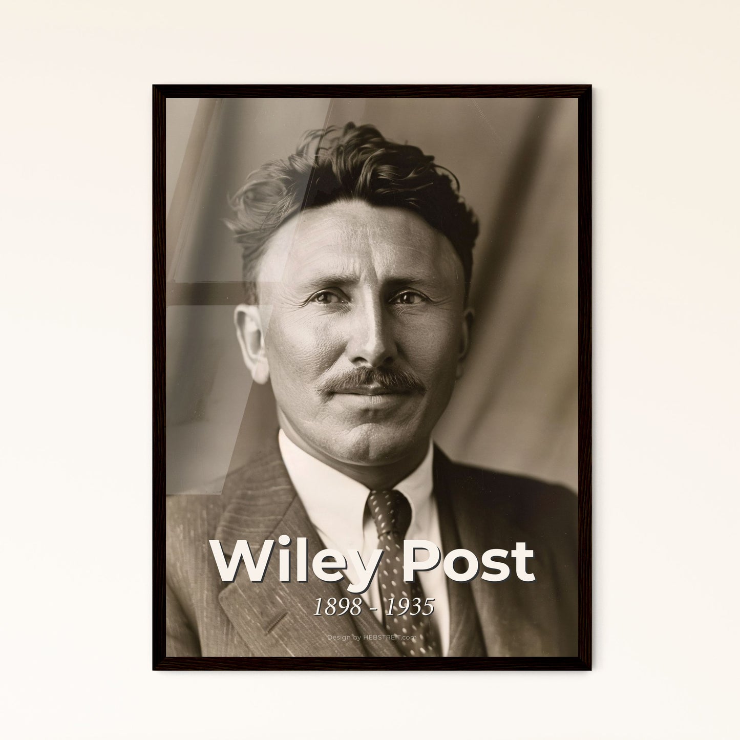 Wiley Post: Pioneer Aviator - Captivating Portrait on Rustic Background, Timeless Art for Home Décor or Gifting in High Resolution