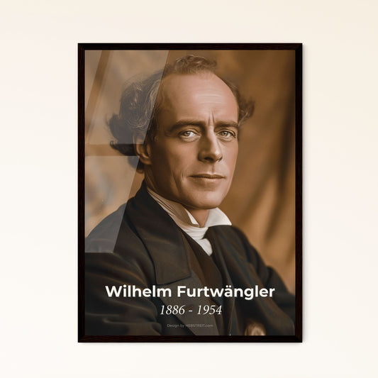 Wilhelm Furtwängler: Iconic Berlin Philharmonic Conductor – Captivating Cinematic Portrait in Sepia for Timeless Home Decor Elegance