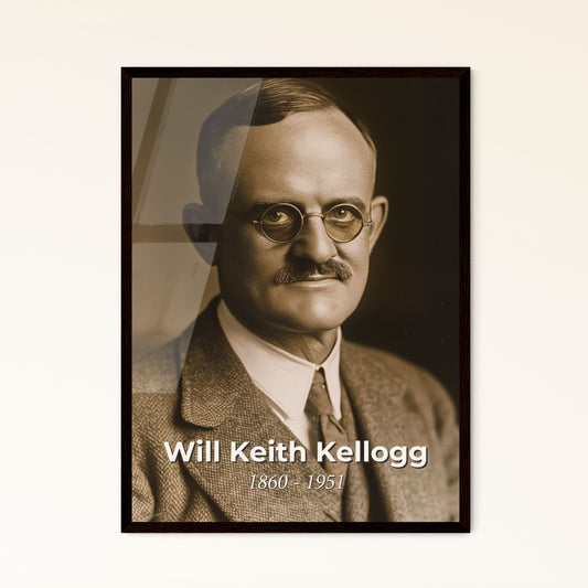 Timeless Portrait of Will Keith Kellogg: A Celebrated American Visionary Behind Breakfast Cereals - Artful High-Quality Print
