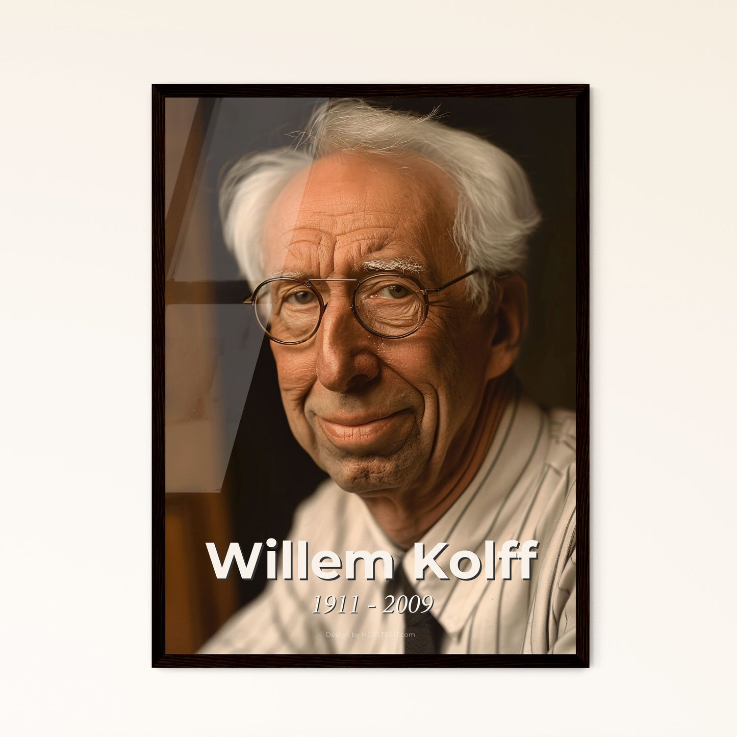 Willem Kolff: Pioneer of Dialysis - Captivating Portrait, Rustic Elegance, Ultra-Realistic Art for Timeless Home Decor