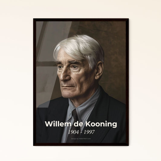 Celebrate Willem de Kooning: A Stunning Ultrarealistic Tribute in Sepia - Timeless Art for Your Home Decor Collection