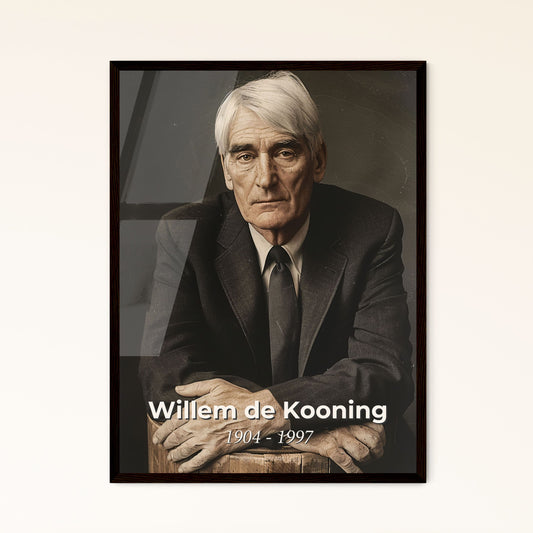 Willem de Kooning (1904-1997) – Iconic Abstract Expressionist Portrait in High-Contrast Cinematic Style, Perfect for Modern Decor