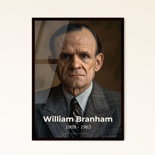 William Branham: Iconic Portrait of a Healing Evangelist, 1909-1965 - Timeless Art for Inspirational Home Decor