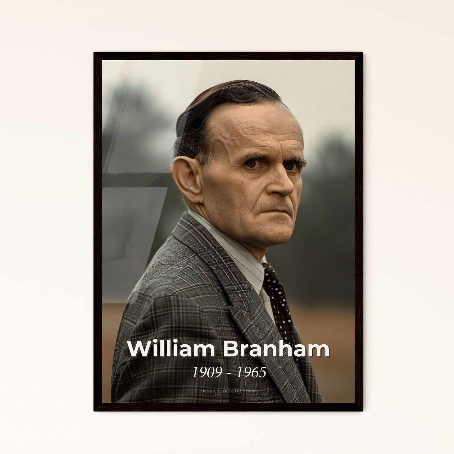 William Branham: Iconic Evangelist Portrait - Spiritual Legacy in High-Quality Monochrome, Perfect for Home Decor Gifts