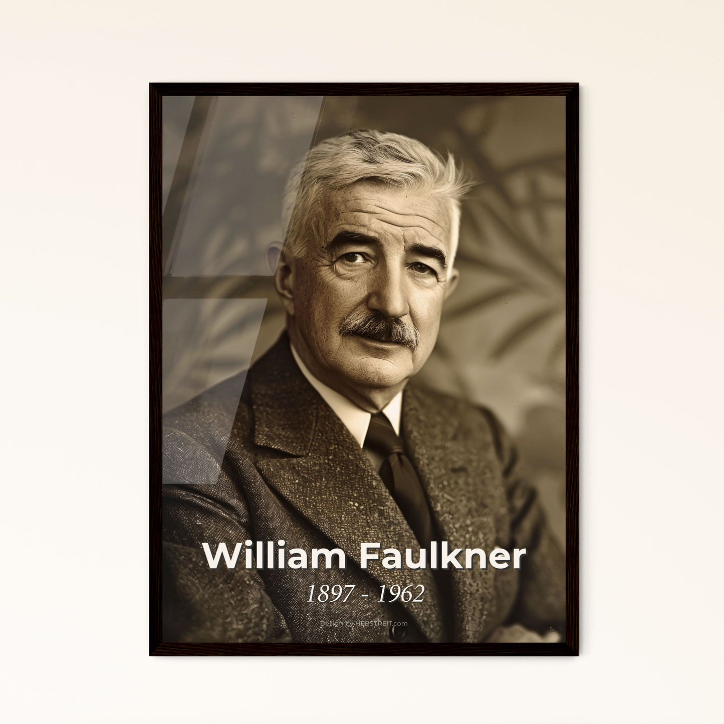 William Faulkner Portrait - Timeless Tribute to the Literary Giant in Ultra-Realistic Monochrome - Perfect for Home Décor