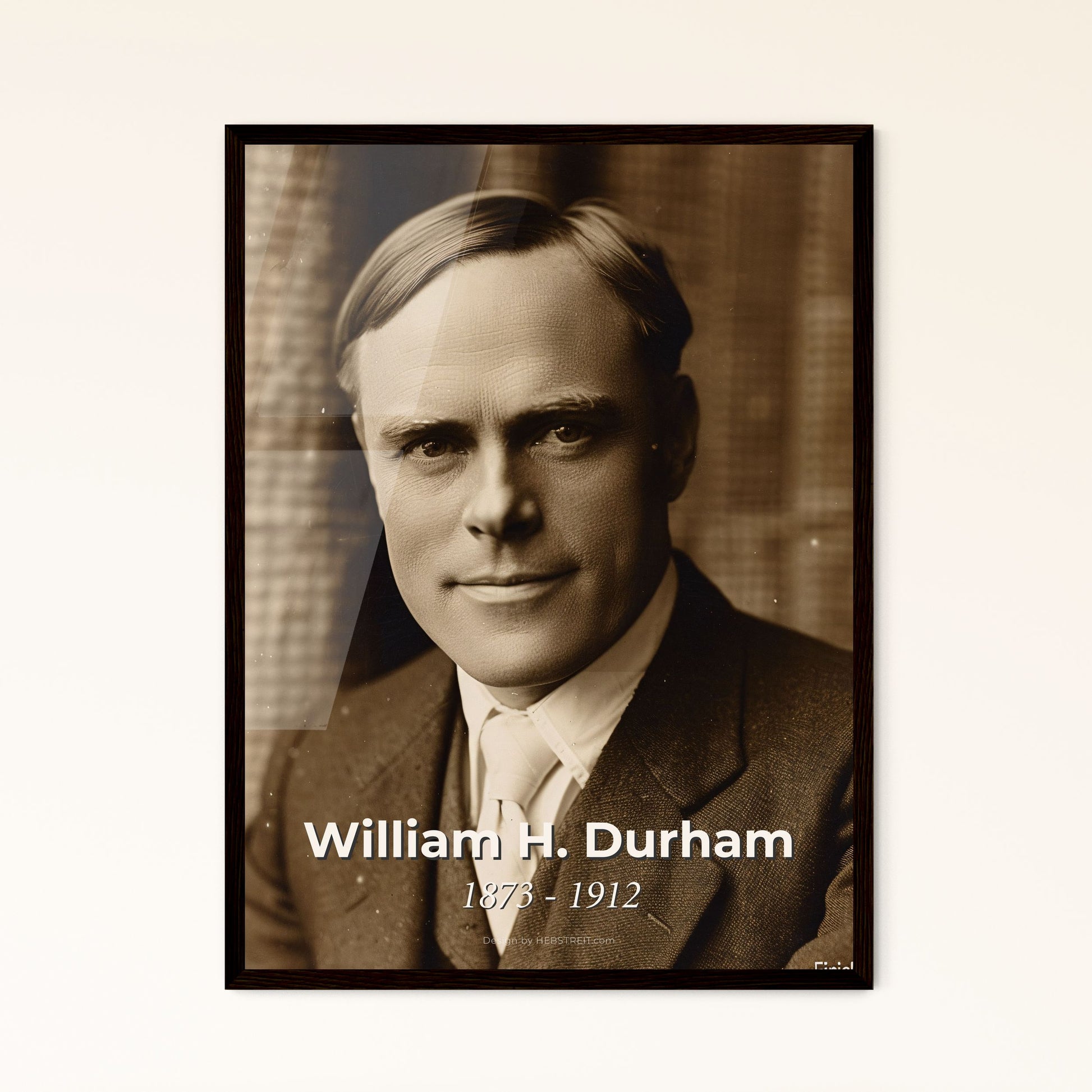 William H. Durham: Iconic American Pentecostal Preacher - Timeless Rustic Portrait in Ultra-Realistic Sepia for Elegant Decor.