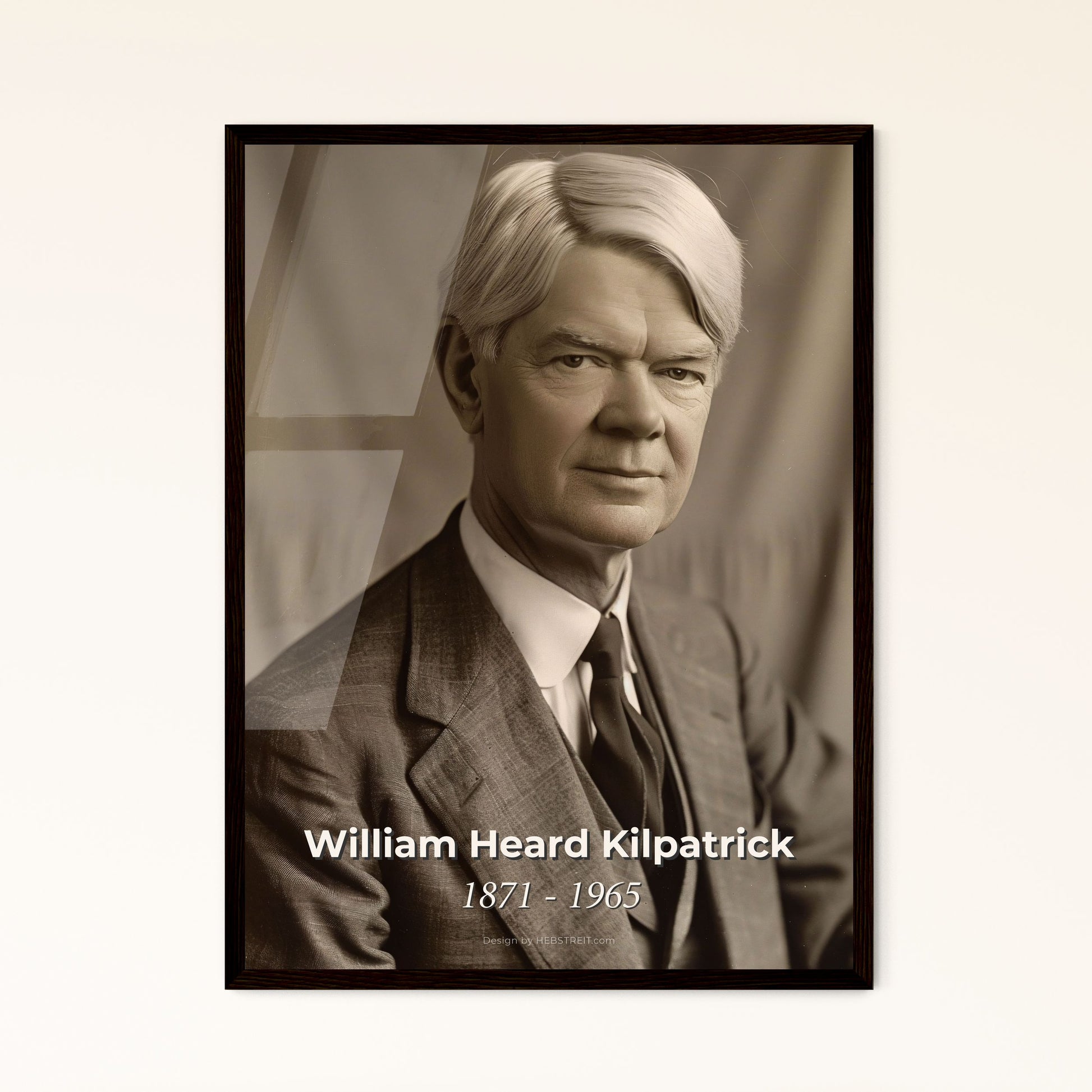 Timeless Portrait of William Heard Kilpatrick: Celebrated Educator & Pioneer of Progressive Education - Artful, High-Quality Print