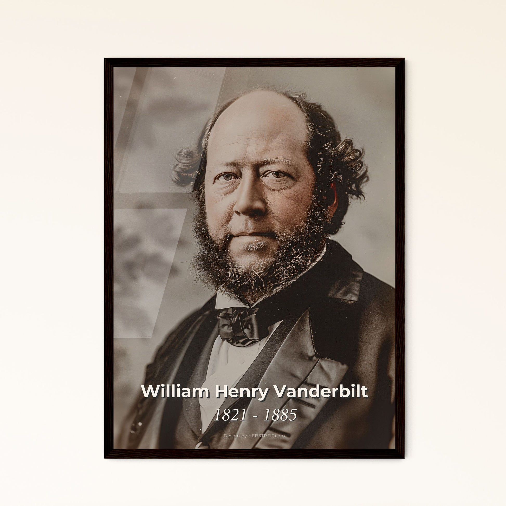 William Henry Vanderbilt: Visionary Railway Magnate - Monochromatic Masterpiece for Effortless Home Decor Elegance