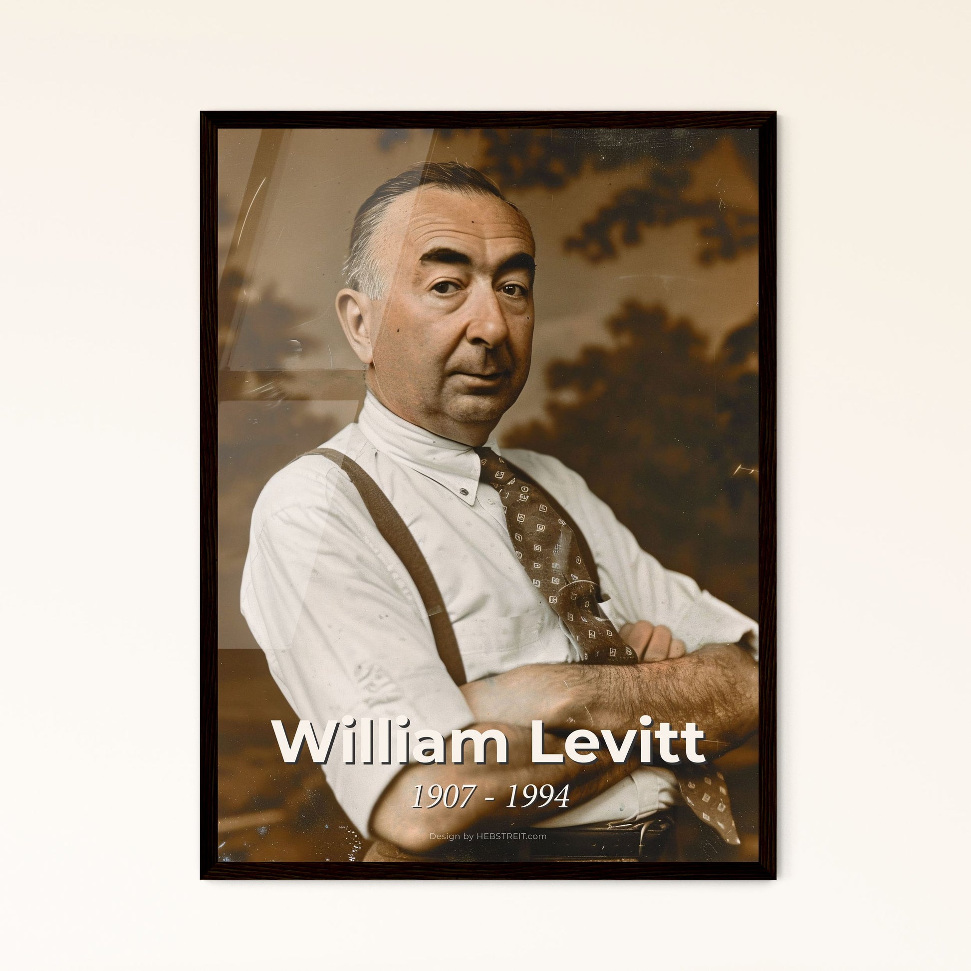 William Levitt: Pioneer of American Suburbia - Timeless Portrait in Monochrome with Cinematic Flair - Perfect for Home Decor