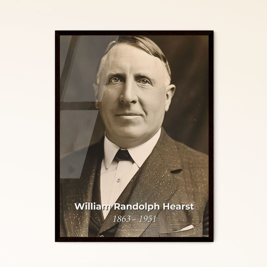 Timeless Legacy: William Randolph Hearst - Iconic Newspaper Magnate Portrait in Elegant Monochrome Art for Memorable Home Décor