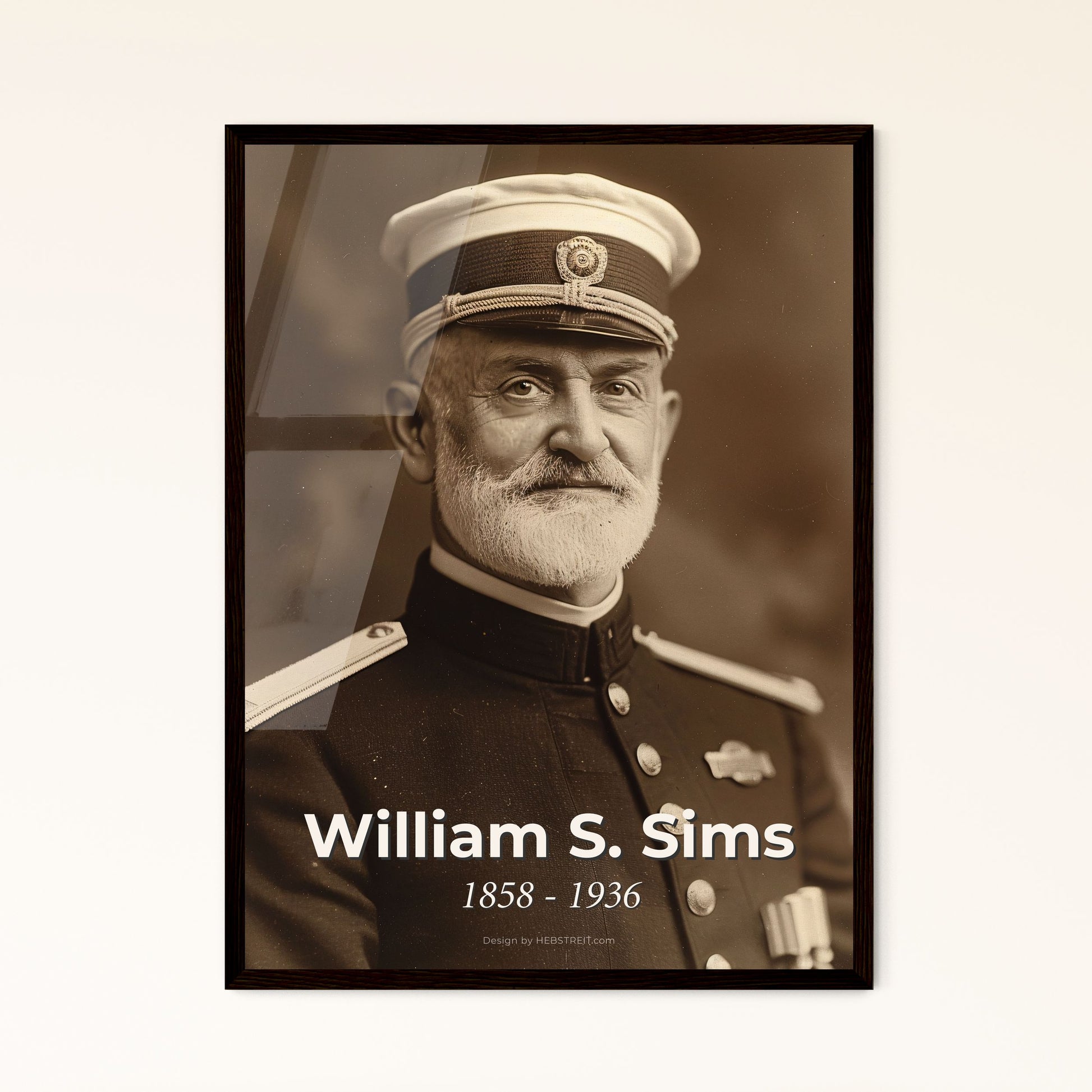 William S. Sims: Visionary U.S. Admiral of WWI - Timeless Ultrarealistic Portrait for Home Decor & Gifting