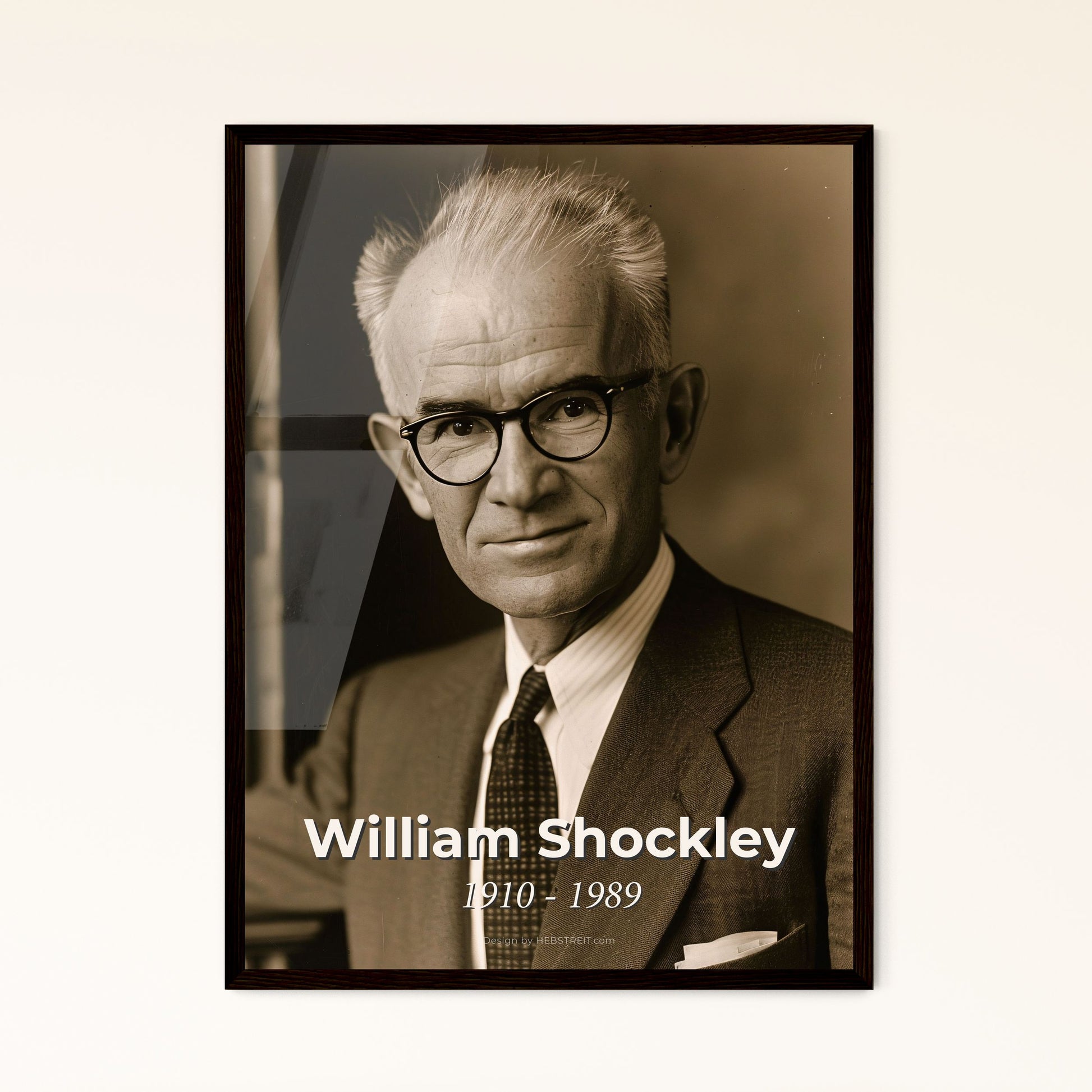 William Shockley: Visionary Physicist & Co-inventor of the Transistor - Timeless Tribute Print in Rustic Elegance for Home Decor