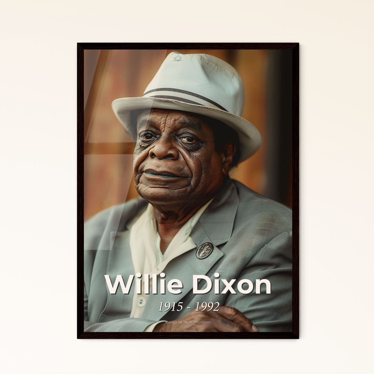 Willie Dixon: Iconic Blues Legend - Timeless Portrait in Rustic Monochrome Artistry for Home Decor & Gift Giving