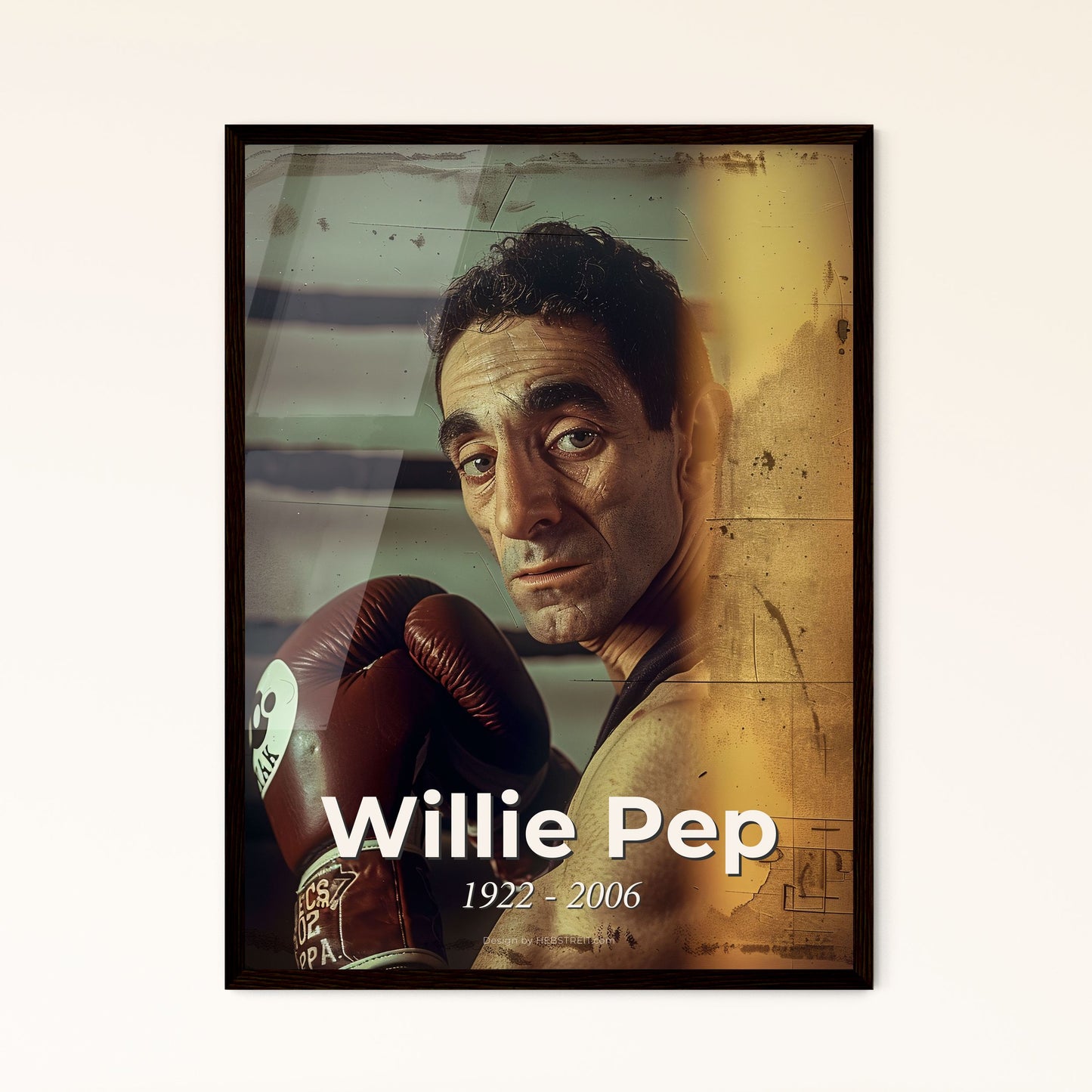 Willie Pep: The Ageless Featherweight Legend - Iconic Monochromatic Portrait for Timeless Home Décor, Gift or Collectible Art