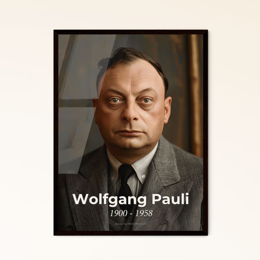 Timeless Tribute: Wolfgang Pauli (1900-1958) - Portrait of the Nobel Laureate Physicist with Rustic Elegance for Your Decor