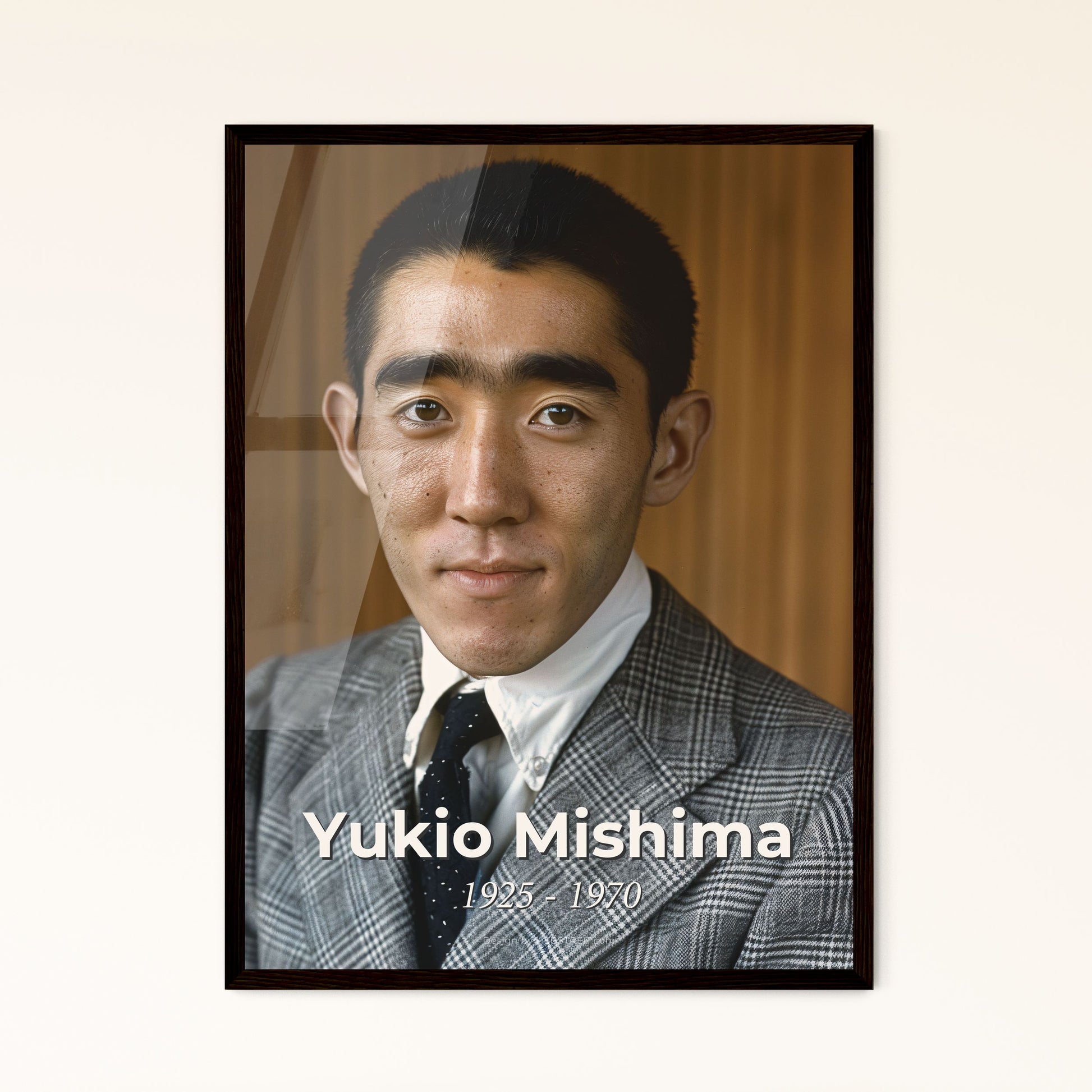 Yukio Mishima (1925-1970): Captivating Portrait of the Iconic Japanese Writer in Cinematic Monochrome - Perfect for Home Decor