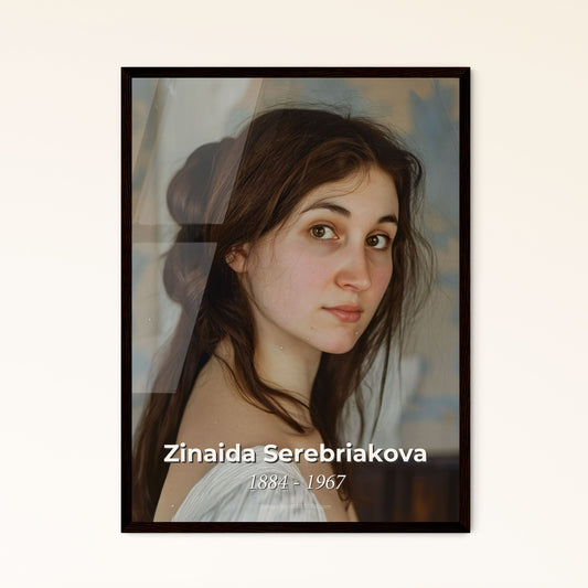 Zinaida Serebriakova: Timeless Elegance - Realistic Portrait on Rustic Background, Perfect for Home Decor or Thoughtful Gifting