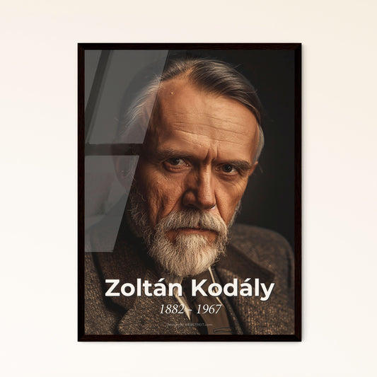 Timeless Portrait of Zoltán Kodály: Celebrated Hungarian Composer - Artistic Monochrome Print for Distinctive Home Décor.