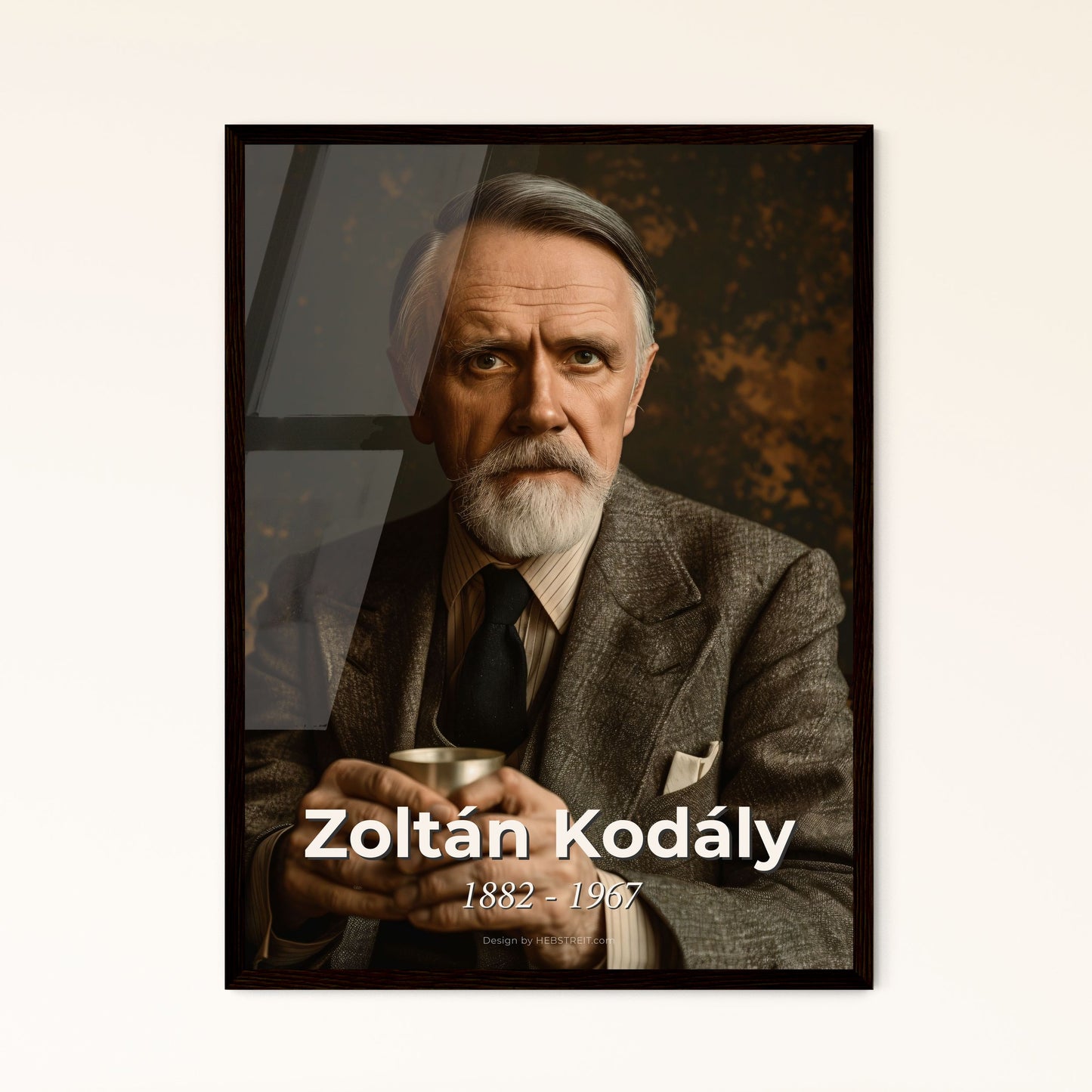 Zoltán Kodály: Master of Hungarian Music - Timeless Portrait Print, Rustic Elegance, Ideal Gift for Music Lovers & Home Decor