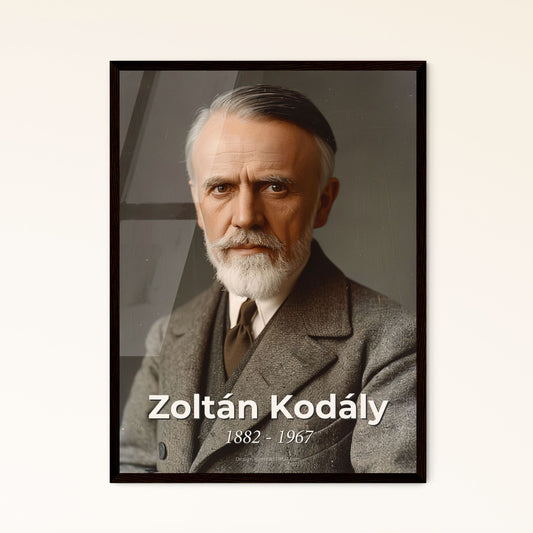 Timeless Portrait of Zoltán Kodály: Celebrating the Hungarian Composer’s Legacy in an Artistic Monochrome Finish