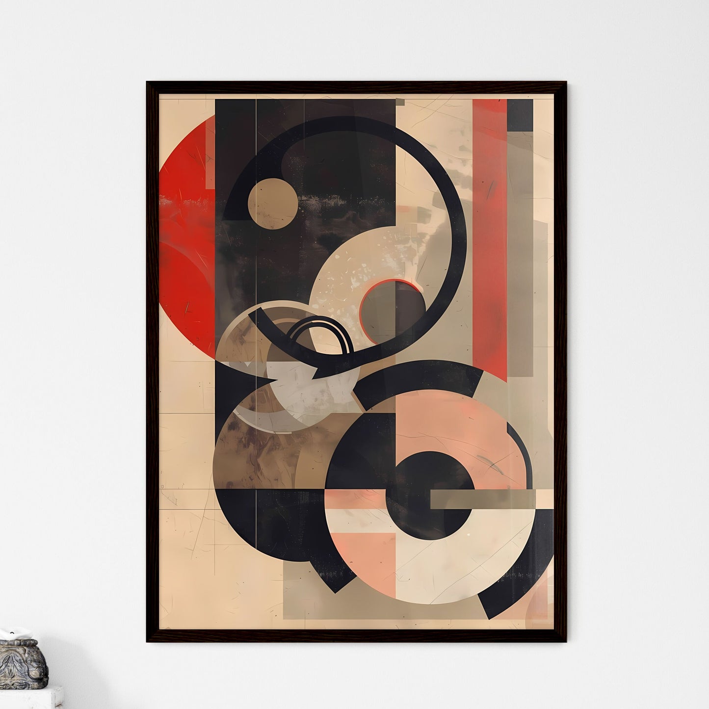 Colorful Abstract Geometric Mid Century Mode - Framed Art Print