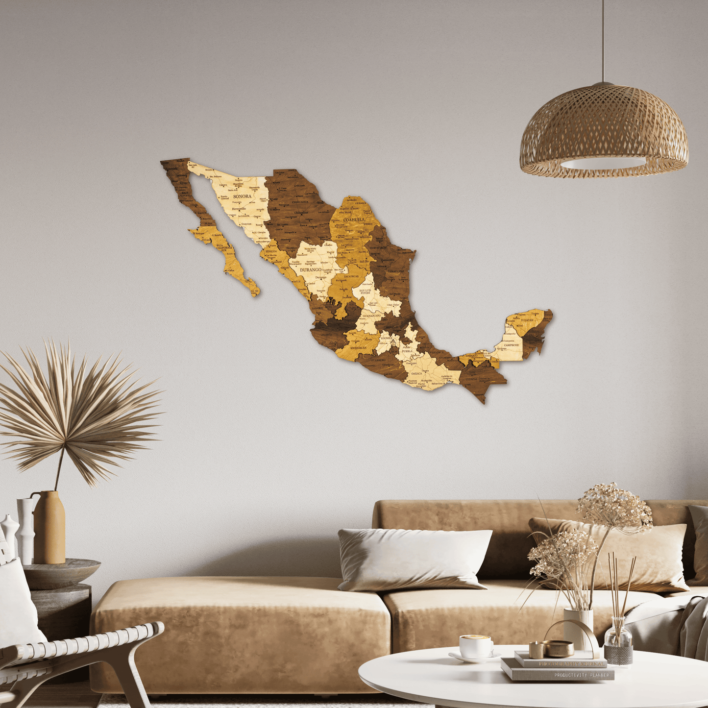 Wooden Mexico Wall Map – Stylish Handmade Decor for Home or Business