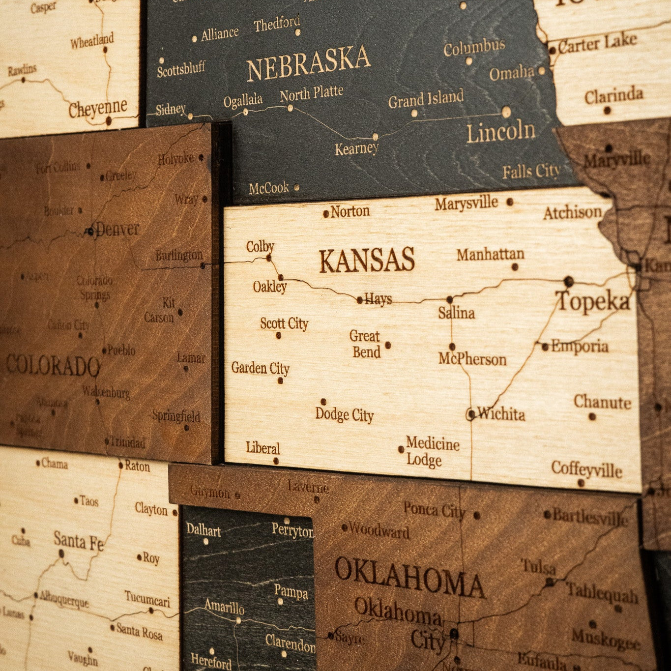 Wooden USA Map with States – Unique Wall Art for Home & Office