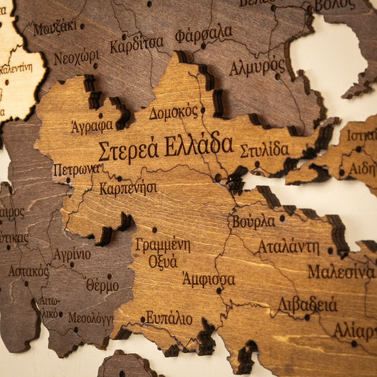 Rustic Wood Map of Greece – Artistic Wall Art for Travelers & Collectors”