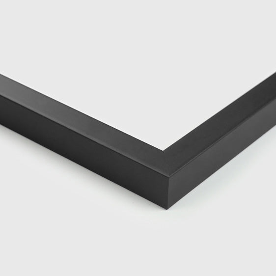 Black picture frame corner on a white background