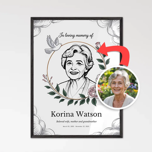 Custom Memorial Poster – Enhance the photo - Print + Free Digital Version