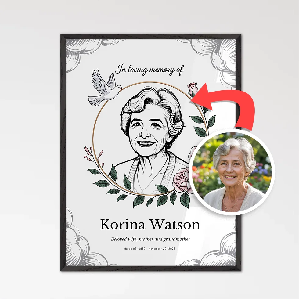 Custom Memorial Poster – Enhance the photo - Print + Free Digital Version
