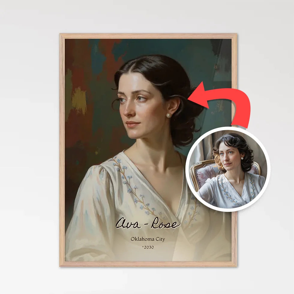 Custom Oil Painting Portrait Print – Personalized AI Art from Your Photo