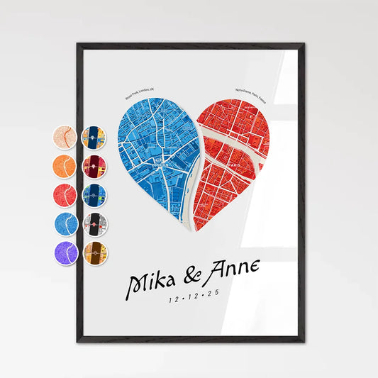 Your Dual City Map Art – Customize a perfect gift