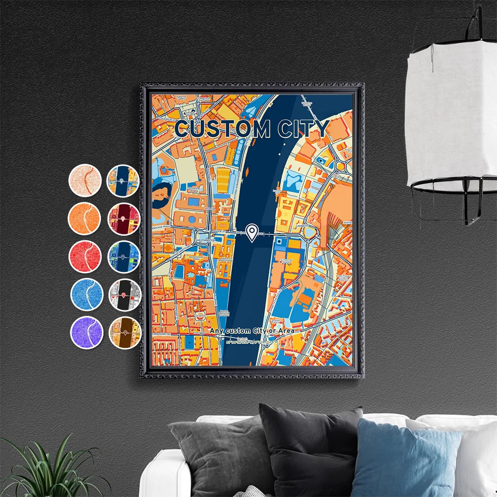 Custom City Center Map – Choose and Enter a Special Place