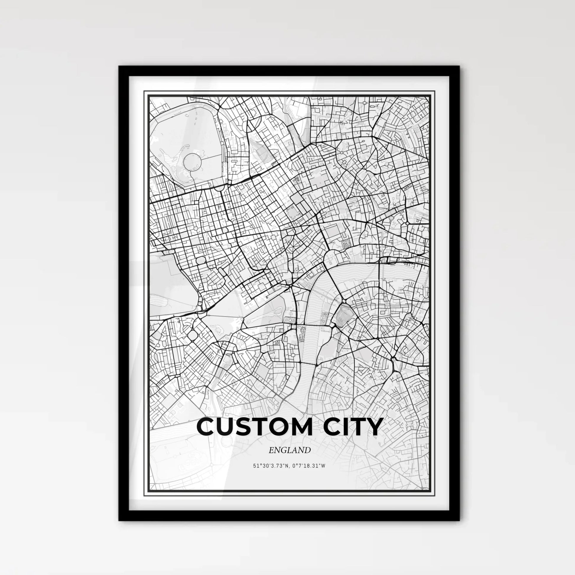 Scandinavian Map Poster Framed