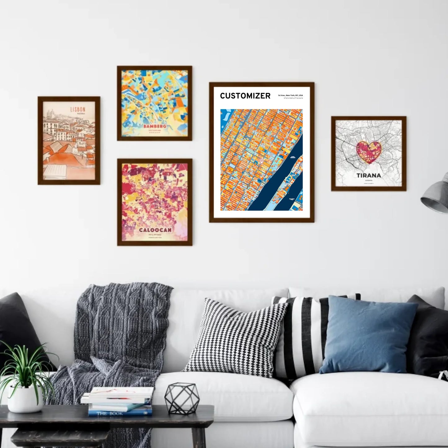 Custom Colorful Art Map posters