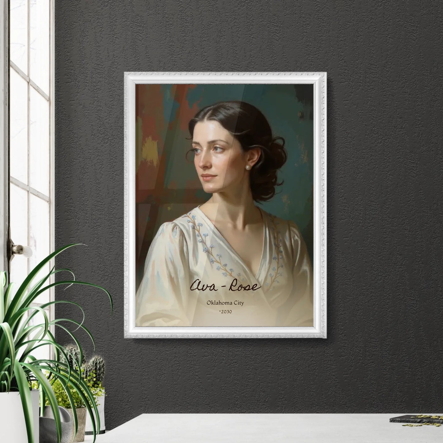 Custom Painting in Retro White Frame