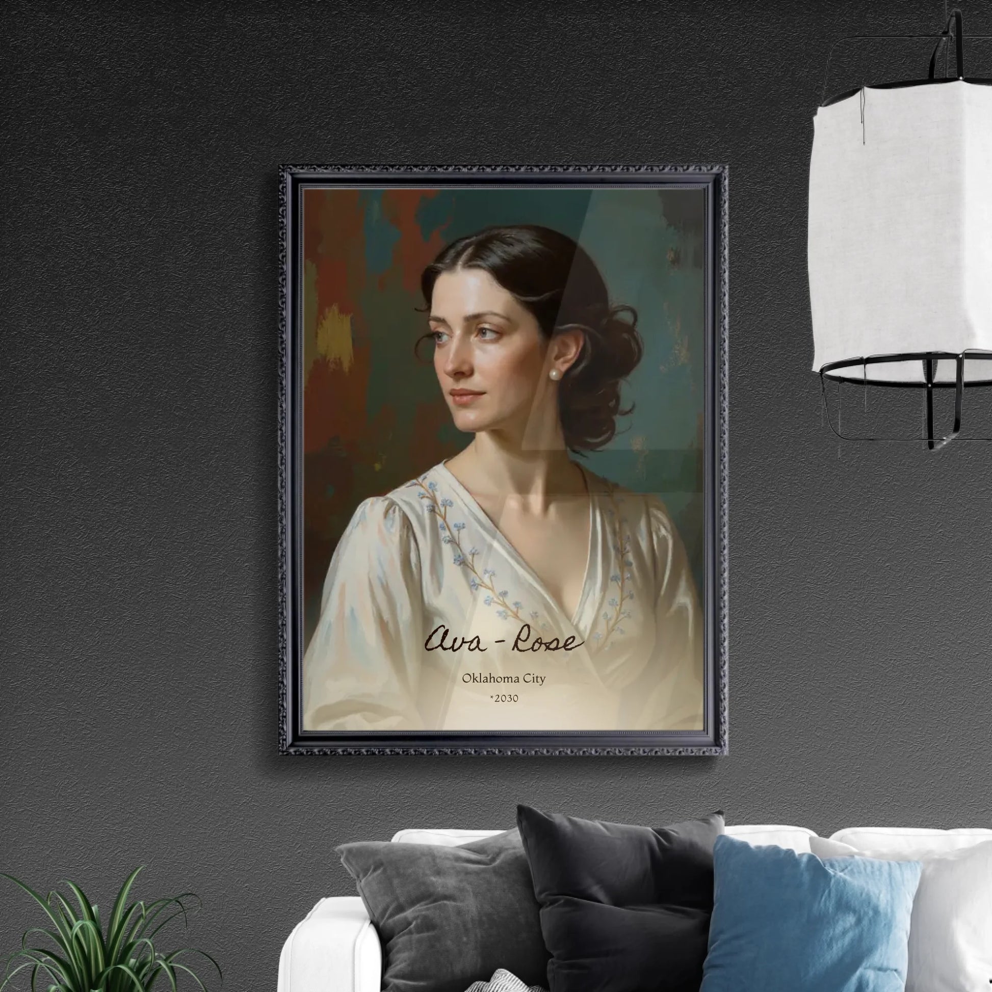 Custom Painting in Retro Black Frame