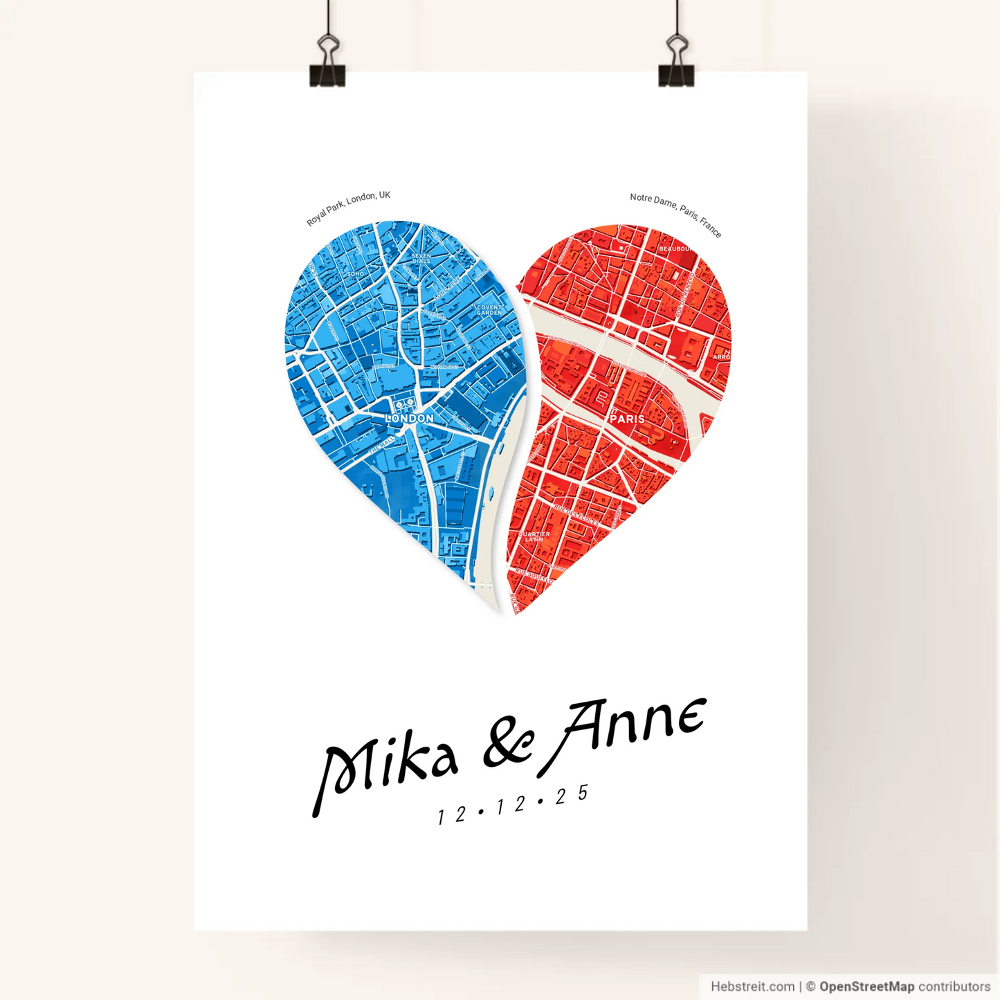 Custom Duo City Map Art